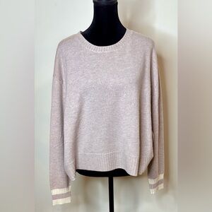 Raffi preppy cashmere blush pink crewneck relaxed fit comfy soft sweater med EUC